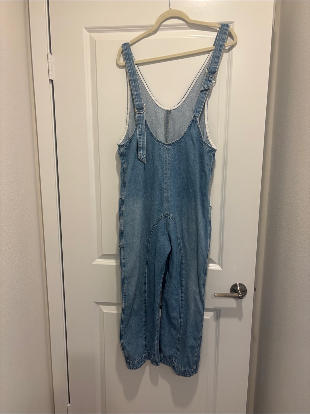 We The Free Light Blue Denim Overalls with Pockets - Picture 5 of 7
